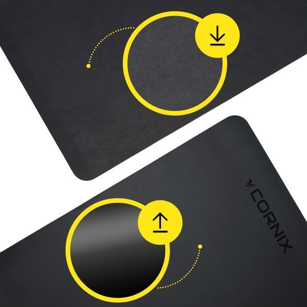 Килимок спортивний Cornix PU 183 &times; 68 &times; 0.4 см для йоги та фітнесу XR-0317 Black &mdash; фото