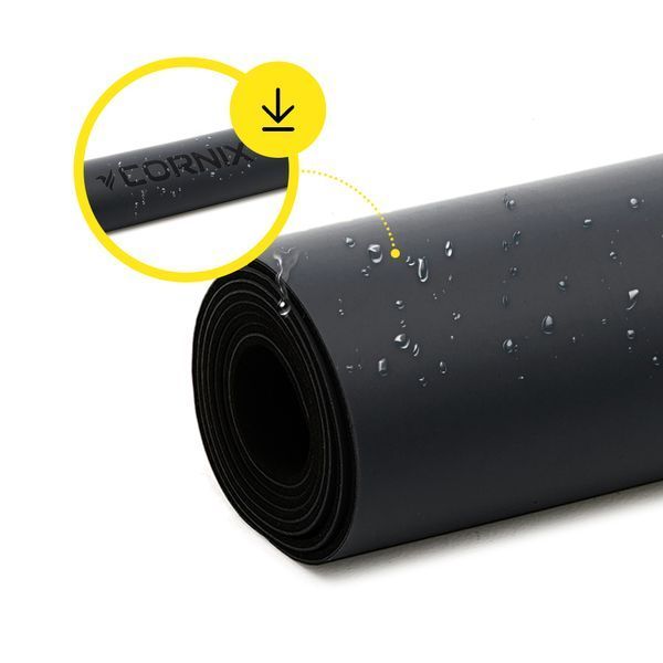 Килимок спортивний Cornix PU 183 &times; 68 &times; 0.4 см для йоги та фітнесу XR-0317 Black &mdash; фото