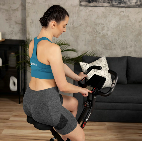 Hop-Sport HS-3020X Quest X-Bike Exercise Bike, Magnetic, Up to 100 kg, Black-Red