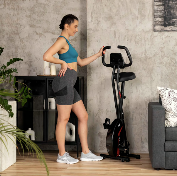 Hop-Sport HS-3020X Quest X-Bike Exercise Bike, Magnetic, Up to 100 kg, Black-Red