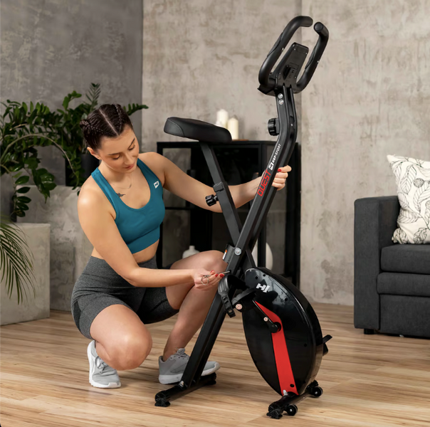 Hop-Sport HS-3020X Quest X-Bike Exercise Bike, Magnetic, Up to 100 kg, Black-Red