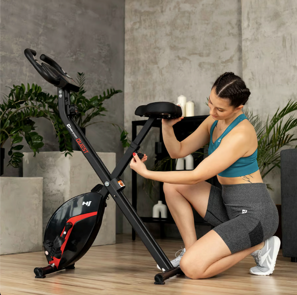 Hop-Sport HS-3020X Quest X-Bike Exercise Bike, Magnetic, Up to 100 kg, Black-Red