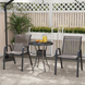 Комплект садовых стульев Costway Patio с подлокотниками, размер 56 &times; 70 &times; 84, серый &mdash; фото 3
