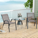 Комплект садовых стульев Costway Patio с подлокотниками, размер 56 &times; 70 &times; 84, серый &mdash; фото 1