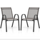 Комплект садовых стульев Costway Patio с подлокотниками, размер 56 &times; 70 &times; 84, серый &mdash; фото 2