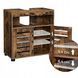 Leobert Chalet bathroom vanity cabinet with louvered doors in Loft style, brown