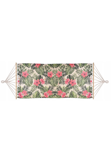 Jumi Garden fabric hammock with spreader bar and cover, tropical