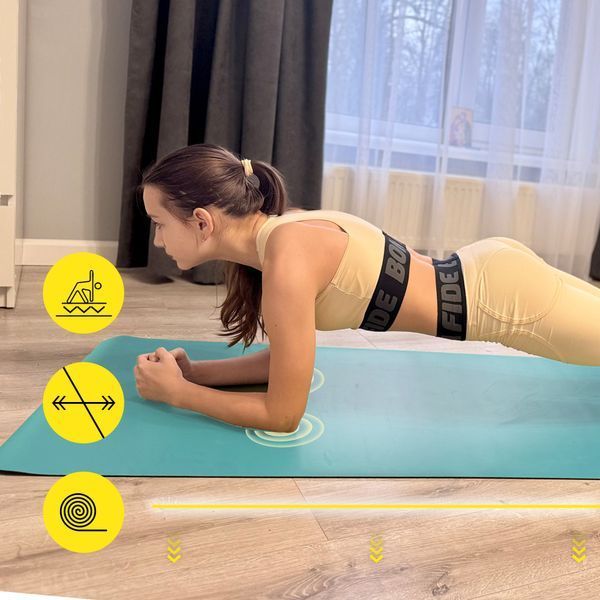 Cornix PU Sports Mat 183 &times; 68 &times; 0.4 cm for Yoga and Fitness XR-0318 Turquoise