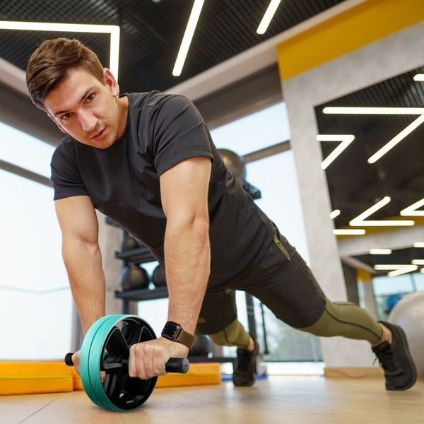 Double Gymtek Ab Roller, Blue