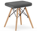 Leobert Werk square stool with wooden legs, gray, dark