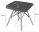 Leobert Werk square stool with wooden legs, gray, dark