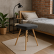 Leobert Werk square stool with wooden legs, gray, dark