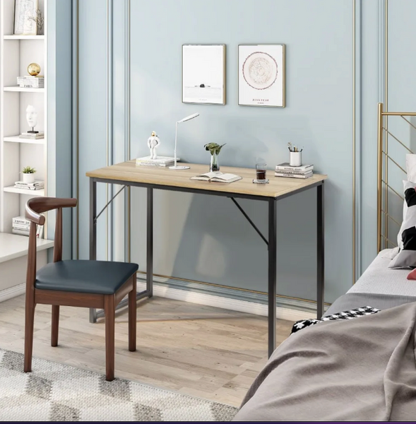 Письмовий стіл Costway Homart із сталевим каркасом, натуральний