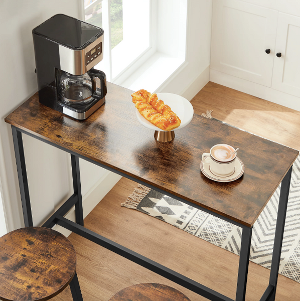 Leobert Kidol Bar Table and 2 Bar Chairs in Loft Style