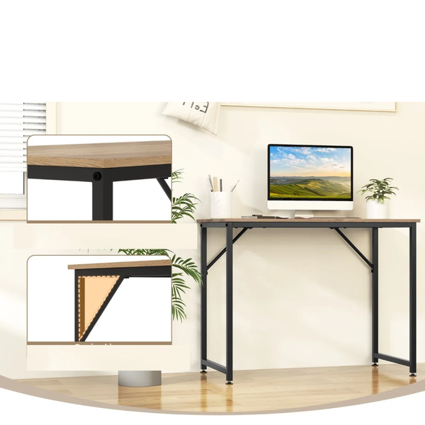 Письмовий стіл Costway Homart із сталевим каркасом, натуральний