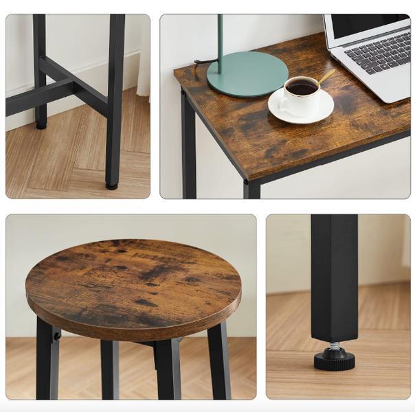 Leobert Kidol Bar Table and 2 Bar Chairs in Loft Style
