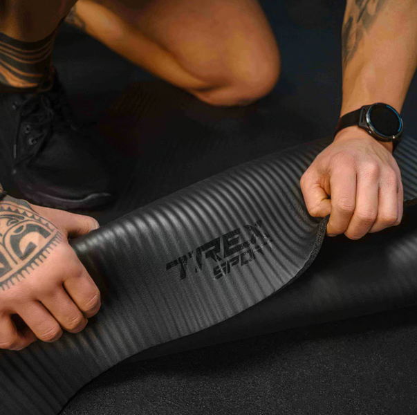Коврик для йоги Trex Sport TX-018NGM NBR 1 см 180 &times; 60, чорний &mdash; фото