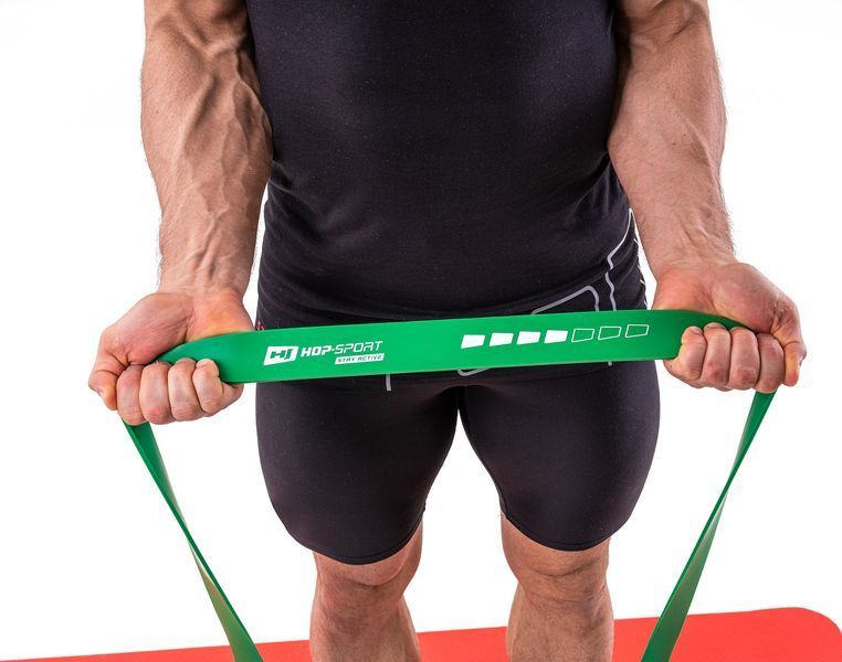 Hop-Sport fitness band 23-57 kg HS-L044RR, Latex, resistance 23-57, green