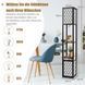 Costway Lumina Twin Lattice 156 Double Floor Lamp Shelf with Decorative Shades and 2 Shelves, Loft Style