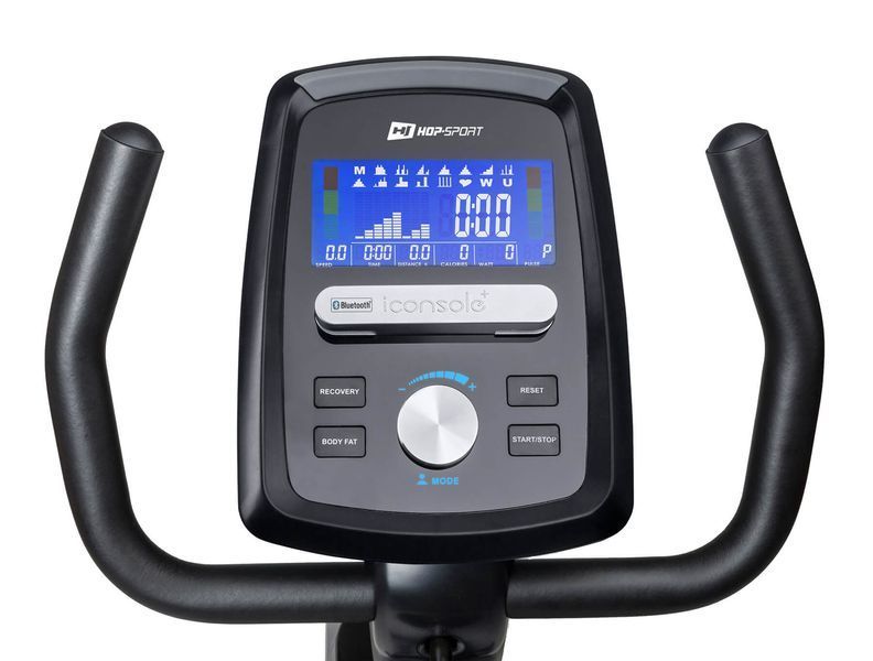 Горизонтальний велотренажер Hop-Sport HS-070L Helix червоний iConsole+, електромагнітний, до 150 кг, червоний