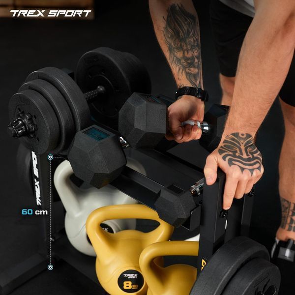 2-Tier Rack for Dumbbells, Weight Plates and Kettlebells TX-045DR