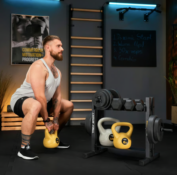 2-Tier Rack for Dumbbells, Weight Plates and Kettlebells TX-045DR