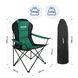 Outtec Folding Camping Chair with Carry Bag, Black-Green