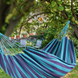Jumi Garden Hawaiian fabric hammock with cover, blue with green
