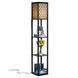 Costway Lumina Solo Lattice 160 shelving floor lamp with decorative shades, 3 loft-style shelves, black