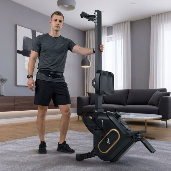 Hop-Sport HS-085R Bazel Magnetic Rowing Machine, up to 120 kg, Black and Gold