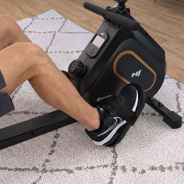 Hop-Sport HS-085R Bazel Magnetic Rowing Machine, up to 120 kg, Black and Gold