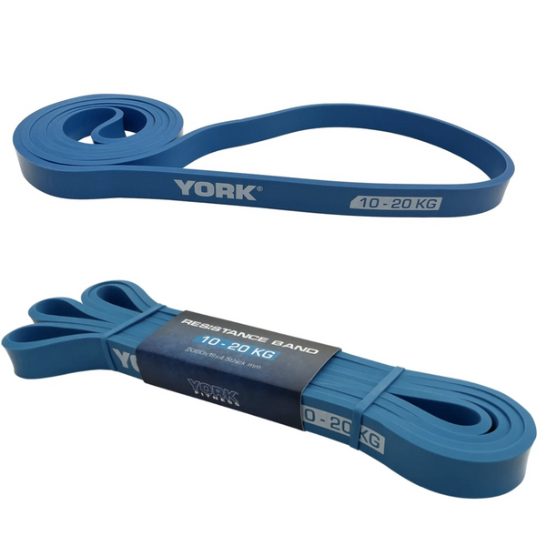 Резинка для фітнесу York 10-20 кг - 2080 &times; 19 &times; 4,5 мм, Латекс, опір 10-20, блакитний &mdash; фото