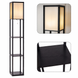 Стеллаж-торшер Costway Lumina Classic Shade 160 с тканевым абажуром на 3 полки в стиле лофт, черный &mdash; фото 2