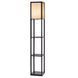 Стеллаж-торшер Costway Lumina Classic Shade 160 с тканевым абажуром на 3 полки в стиле лофт, черный &mdash; фото 1