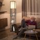 Стеллаж-торшер Costway Lumina Classic Shade 160 с тканевым абажуром на 3 полки в стиле лофт, черный &mdash; фото 5