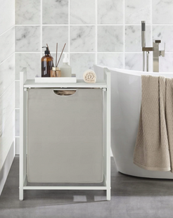 Leobert Napoli 65 L Loft-Style Laundry Basket, Size 50 &times; 33 &times; 72, White
