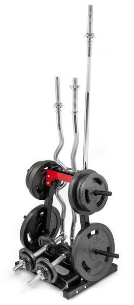 Стійка під диски, грифи та гантелі Hop-Sport HS-1008A, 11 кг, Сталь, червоно-чорна &mdash; фото