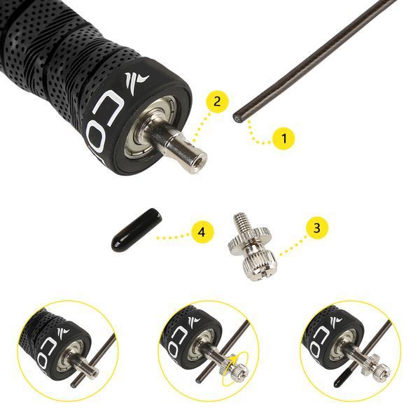 Скакалка скоростная для CrossFit Cornix Speed Rope Pro XR-0524, с утяжелителем, чёрная &mdash; фото