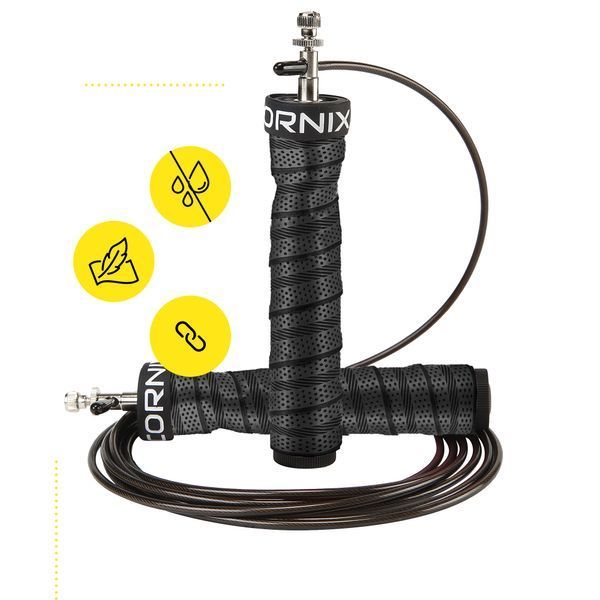 Скакалка скоростная для CrossFit Cornix Speed Rope Pro XR-0524, с утяжелителем, чёрная &mdash; фото