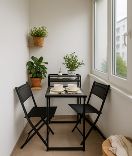 Jumi Kirbi balcony furniture set with a cabinet + 2 chairs