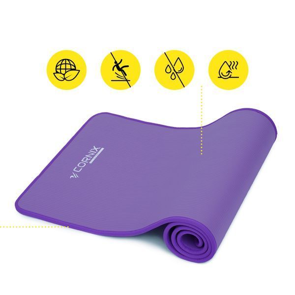 Спортивный коврик Cornix NBR 183 &times; 61 &times; 1 см для йоги и фитнеса XR-0093 Purple/Purple &mdash; фото
