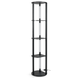 Costway Lumina Curve Rota corner shelving floor lamp with LED lighting, four shelves, loft style, black