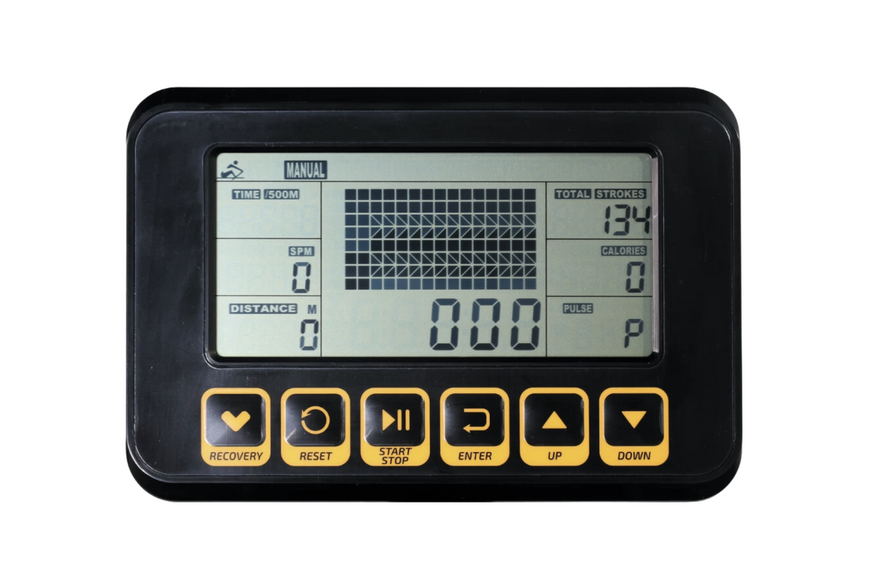 Гребний тренажер Besport BS-6046 STRUMOK, до 150 кг, жовто-чорний