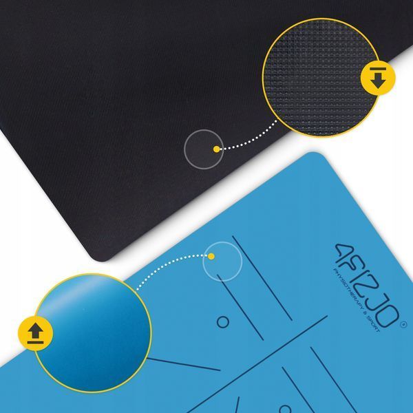 4FIZJO PU Sports Mat 183 &times; 61 &times; 0.4 cm for Yoga and Fitness Blue