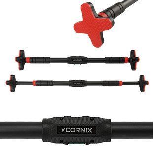 Турнік розсувний Cornix Pro+ XR-0286, 70&ndash;100 см, чорний/червоний &mdash; фото