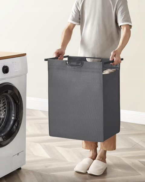 Leobert Napoli 65 l Loft-style laundry basket, size 50 &times; 33 &times; 72, grey