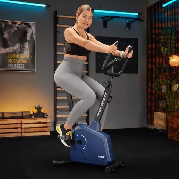 Велотренажер Trex Sport TX-380MB Rigon магнітний, до 120 кг, темно-синій