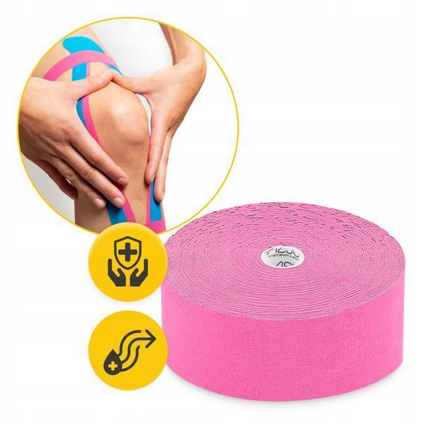 Стрічка кінезіологічна (кінезіо тейп) 4FIZJO 5 см x 31 м Pink (P-5905973405553) &mdash; фото