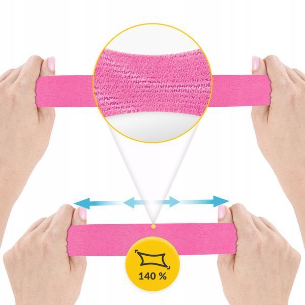 Стрічка кінезіологічна (кінезіо тейп) 4FIZJO 5 см x 31 м Pink (P-5905973405553) &mdash; фото