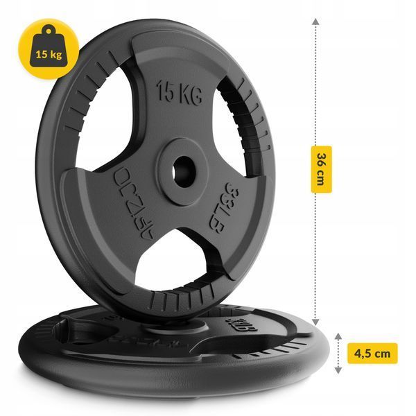 Диск металевий 4FIZJO 2 x 15 кг 26 мм Black (P-5905973401371) 5657 фото